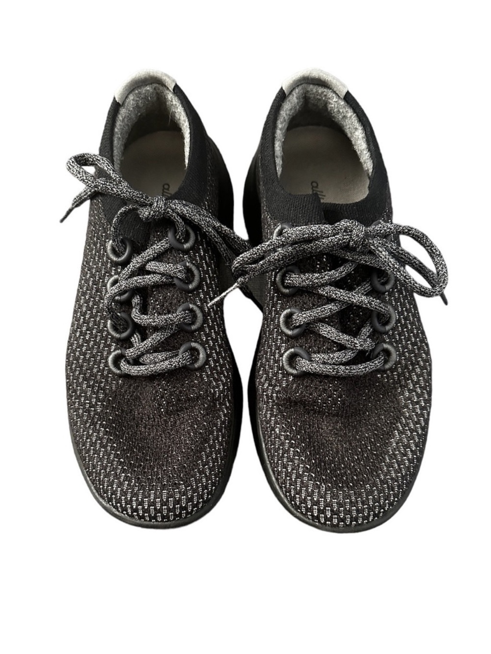 ALLBIRDS Tree Dashers Black White Wool Running Sneakers 9